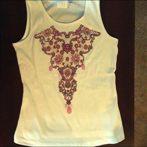 CRB Girl White Tank with design - Size 10/12